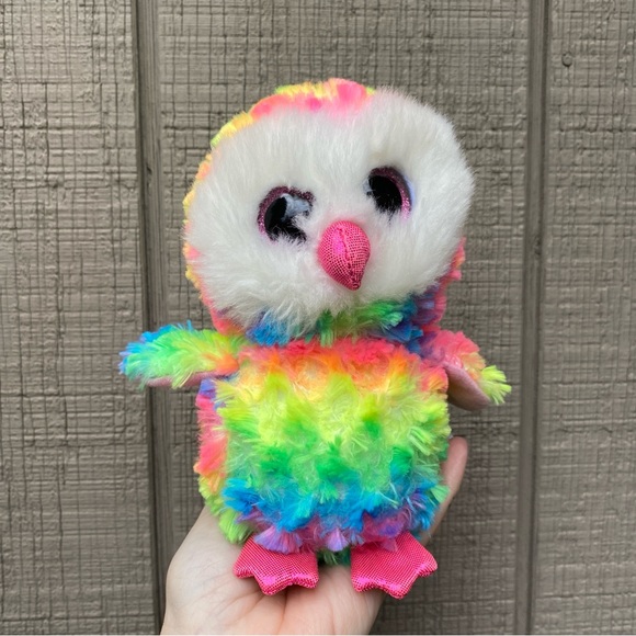 Ty Rainbow and Black Plush Owl Toy Set - Picture 2 of 16
